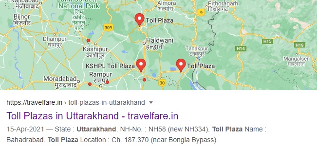 Toll+Plazas+in+Uttarakhand