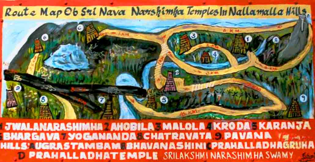 Route-Map-Of-Sri-Narshimha-Temples-in-Nallamalla-Hills